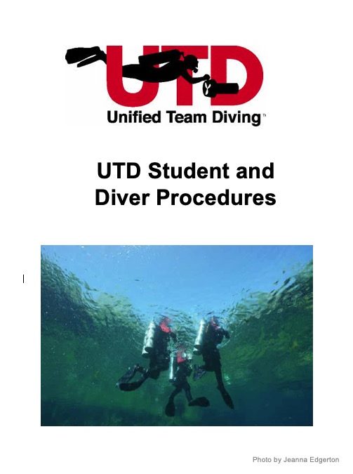 UTD Student and Diver Procedures Manual Lebenslanger Zugriff